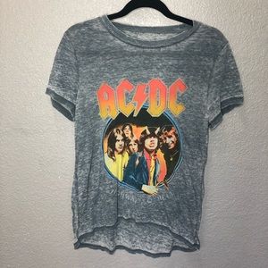 Vinyl Icons AC/DC Heathered Gray Short Sleeve Top